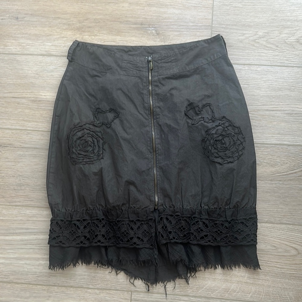Motivi Italy brown ram hem boho feminine shirt (6)